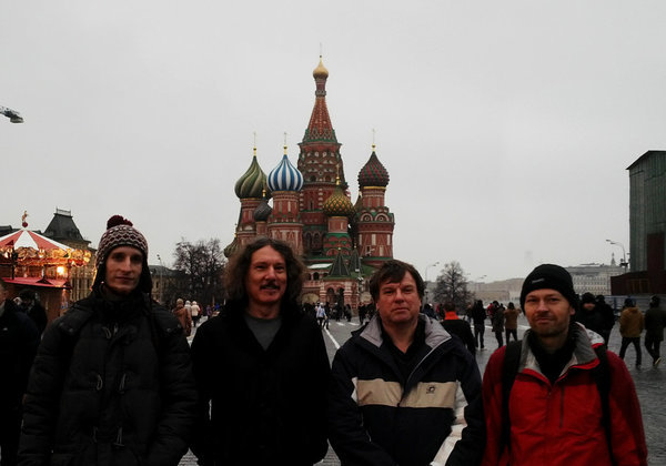 Aliens in Moscow: (from the right) Guntram, Zoltan, Bartosz and me